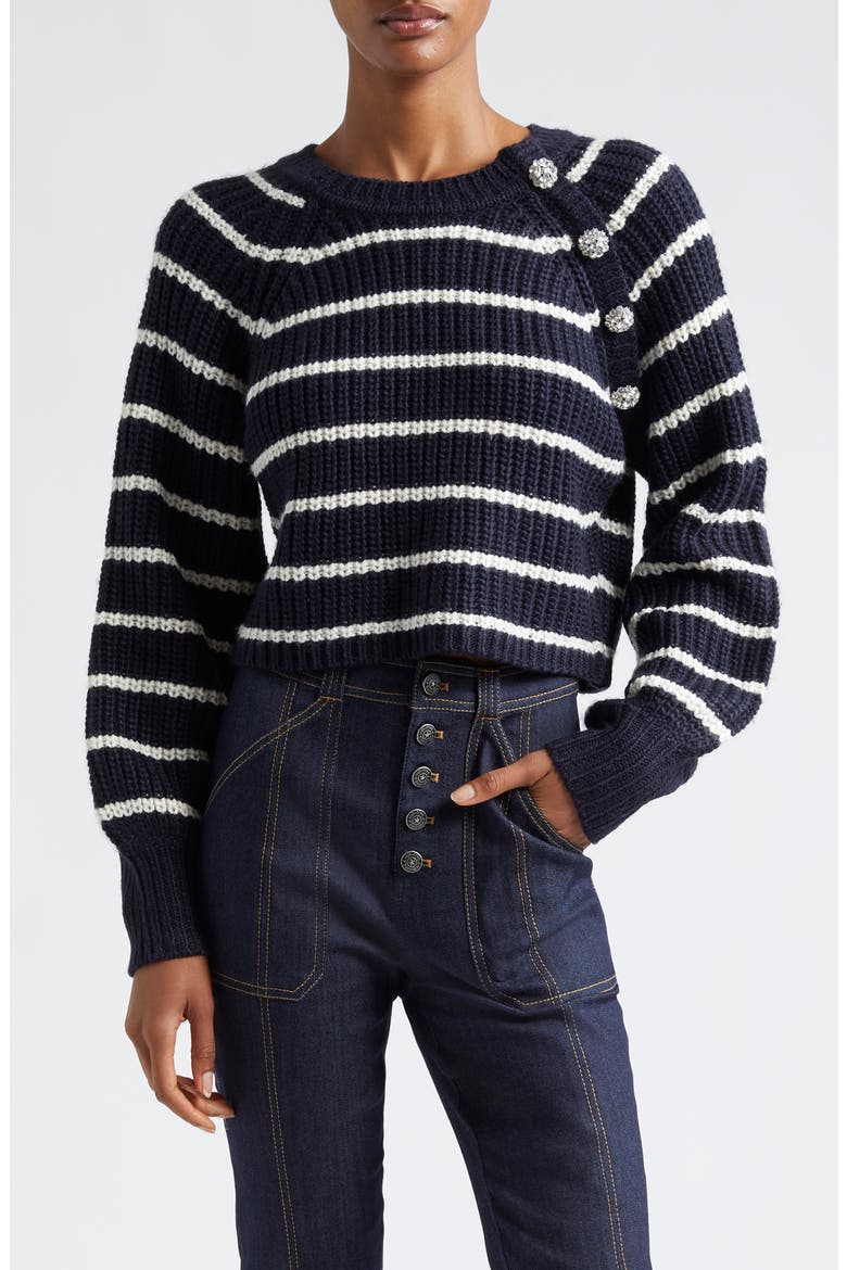 Keren Stripe Sweater, Main, color, NAVY/ IVORY
