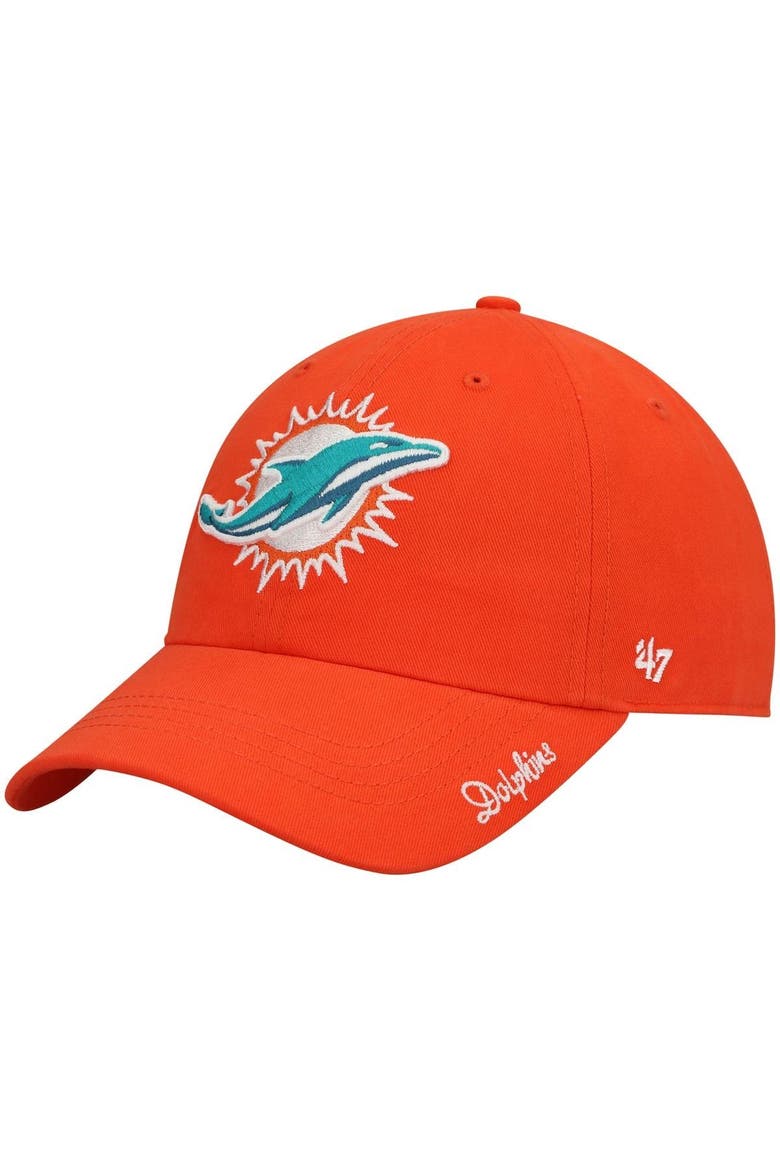 Women's '47 Orange Miami Dolphins Miata Clean Up Secondary Logo Adjustable Hat, Alternate, color, Orange
