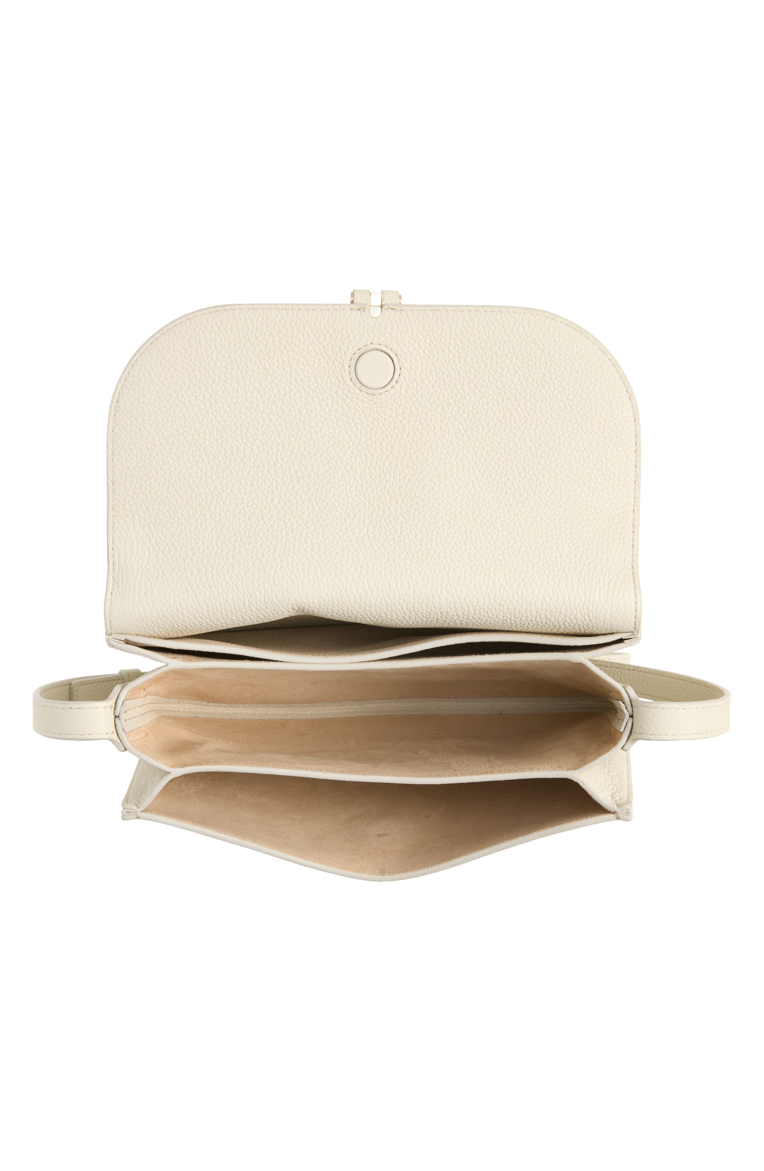 Small Kara Grain Leather Crossbody Bag, Alternate, color, DOVE GREY