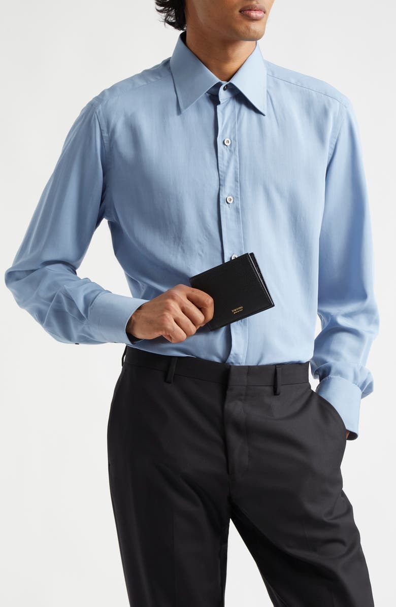 TOM FORD T-Line Soft Grain Leather Bifold Wallet, Alternate, color, 1N001 Black