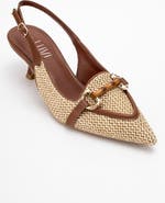 Prologue Shoes Osca Pointed Toe Buckled Slingback Pump