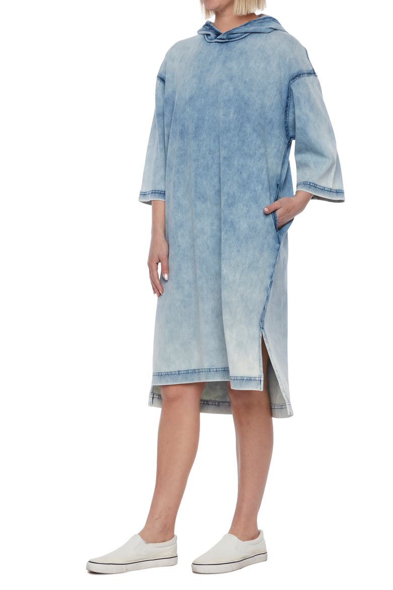 Knit Hoodie Dress, Main, color, CLOUD INDIGO