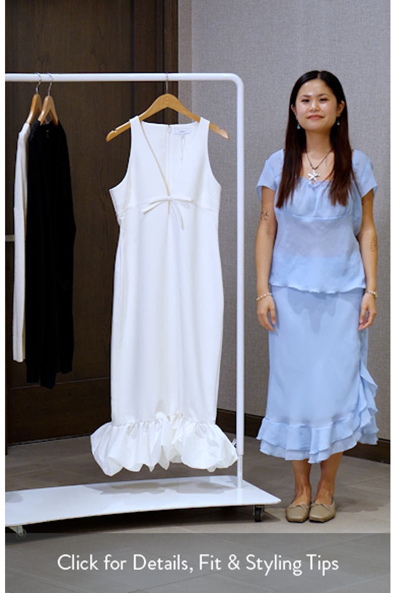 Balta Ruffle Hem Mixed Media Cocktail Midi Dress video