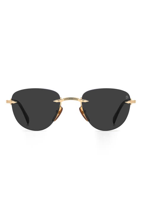 51mm Rimless Square Sunglasses