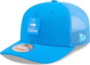 New Era Men's New Era Blue Detroit Lions 2025 Sideline Throwback 9SEVENTY Trucker Adjustable Hat