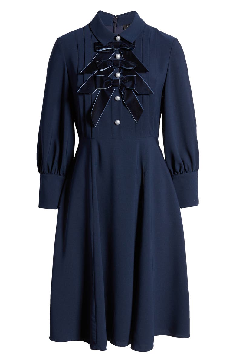 Halogen<sup>®</sup> x Atlantic-Pacific Bow Detail Fit & Flare Dress, Alternate, color, 