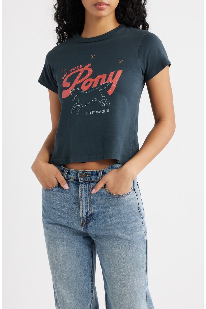 One Trick Pony Shrunken Graphic T-Shirt, Main, color, VINTAGE BLACK