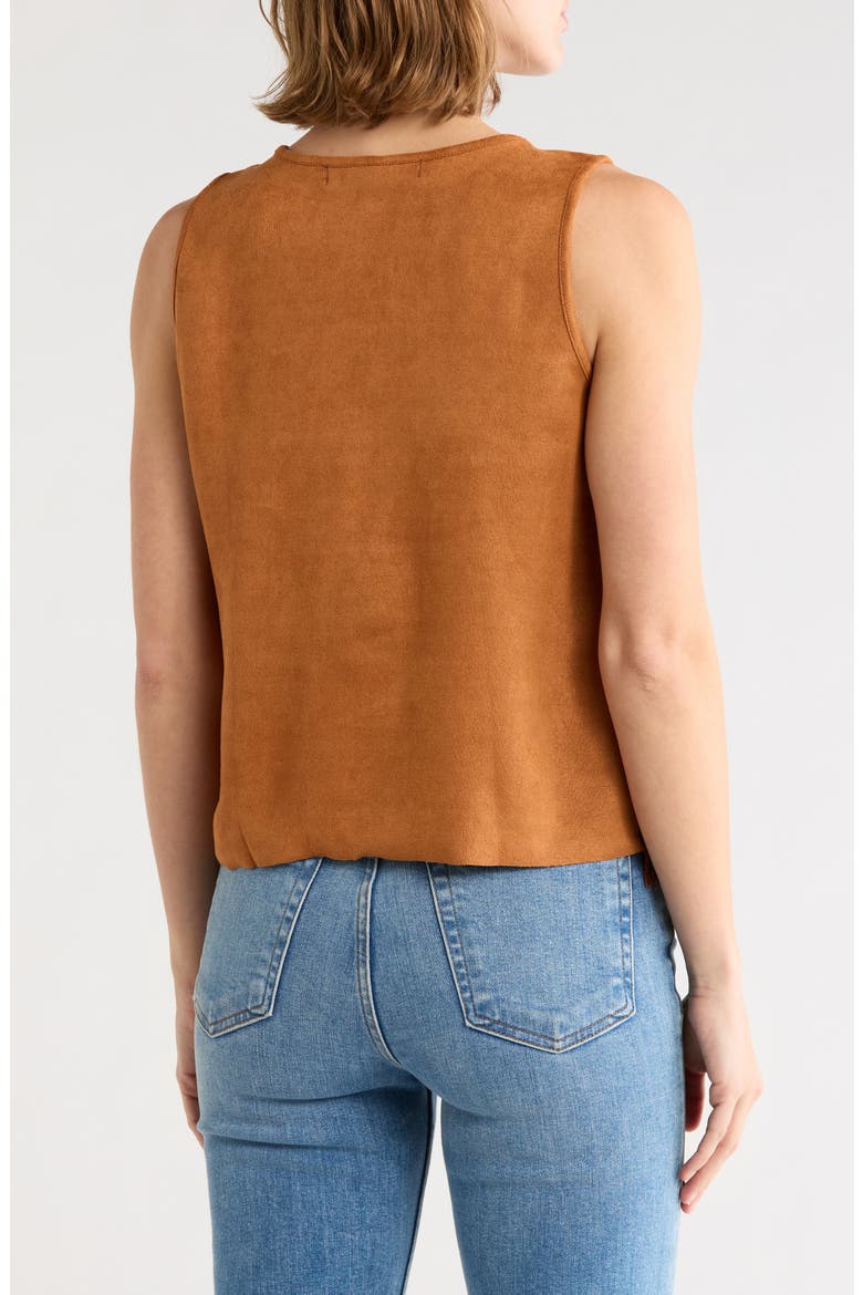 Tiered Fringe Faux Suede Tank, Alternate, color, CAMEL