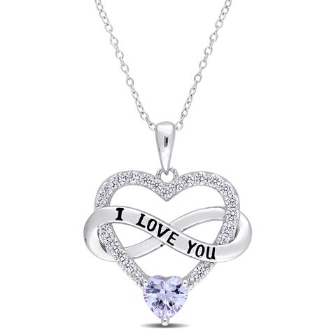 Color Zirconia Infinity Heart Necklace
