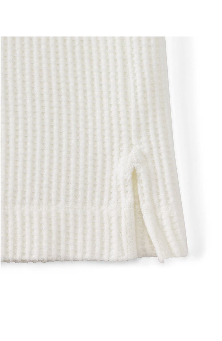 Lands' End Long Sleeve Waffle Shawl Collar Henley, Alternate, color, Ivory