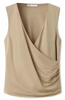 Ruched Faux Wrap Top