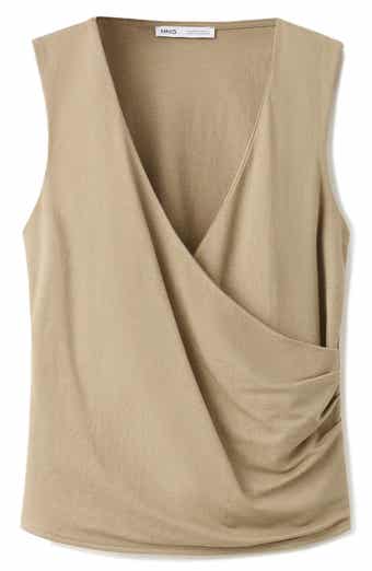 Ruched Faux Wrap Top