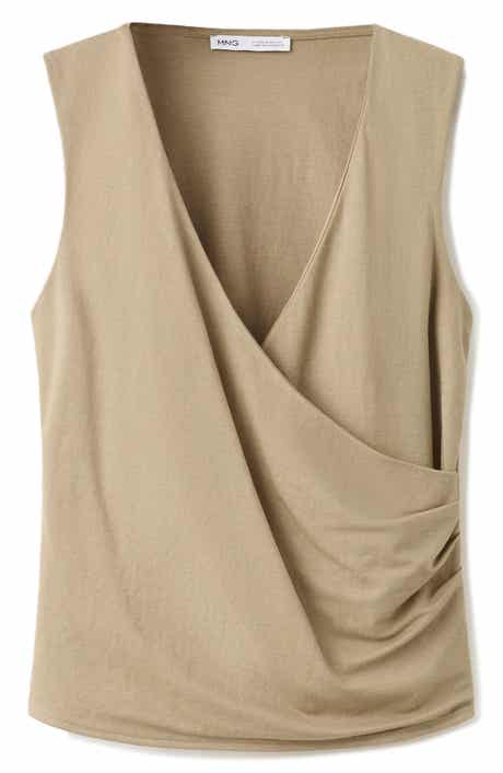 Ruched Faux Wrap Top