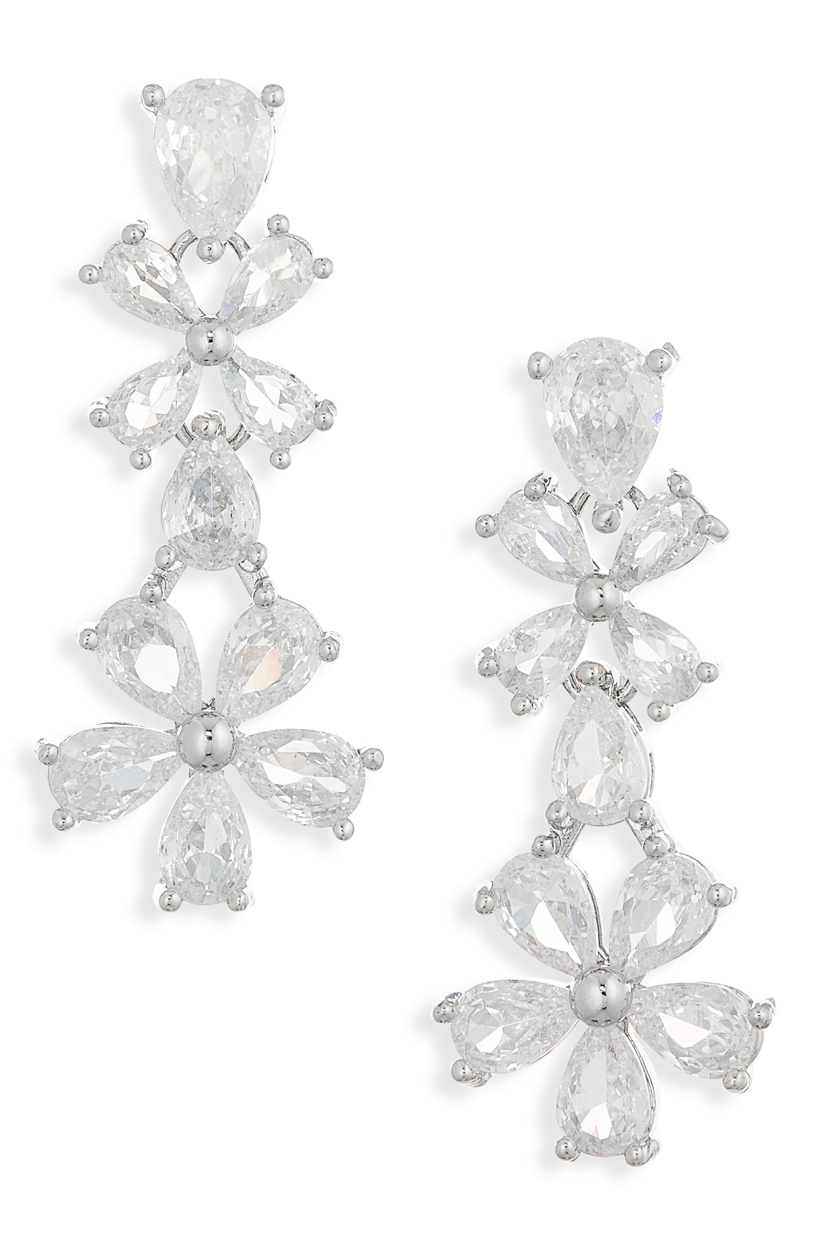 Cara Chunky Flower Crystal Drop Earrings