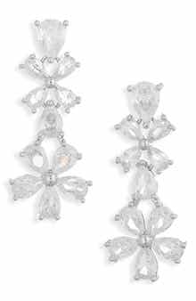 Cara Chunky Flower Crystal Drop Earrings