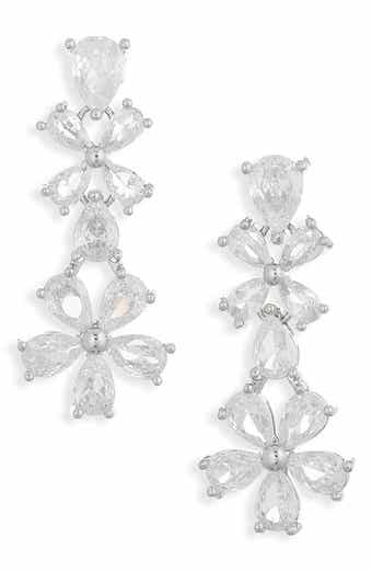 Cara Chunky Flower Crystal Drop Earrings