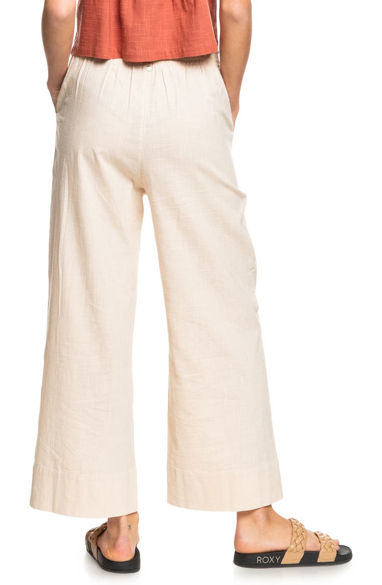 Roxy New Chance Wide Leg Cotton Blend Pants, Alternate, color, 