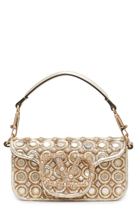 Small Locò Jeweled & Beaded Leather Shoulder Bag