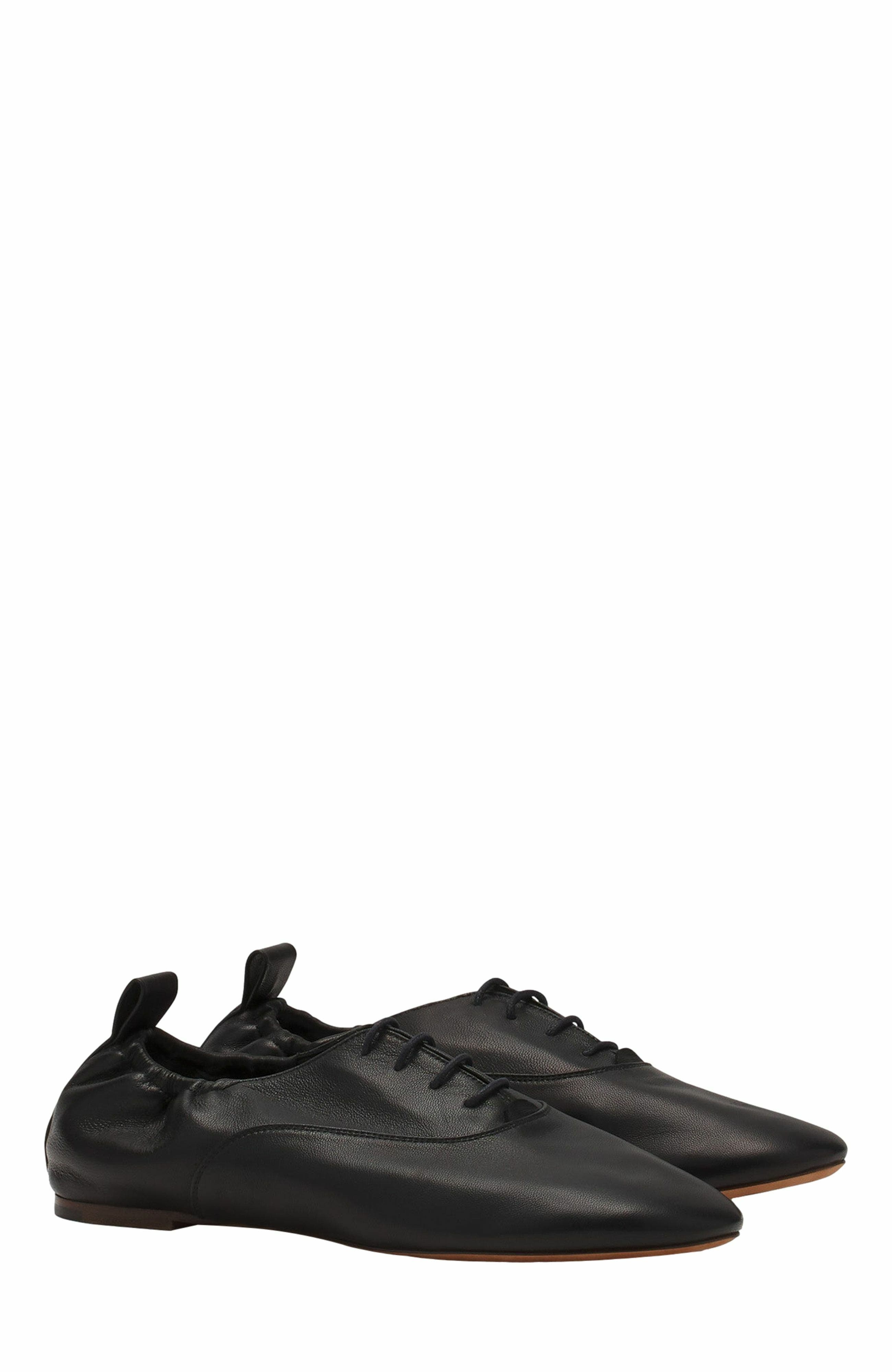 Lanvin Lace-Up Leather Slippers, Alternate, color, 