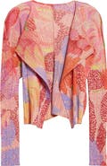 Pleats Please Issey Miyake Foggy Forest Pleated Open Front Cardigan