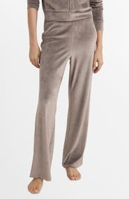 MANGO Soft Touch Velour Pajamas Pants