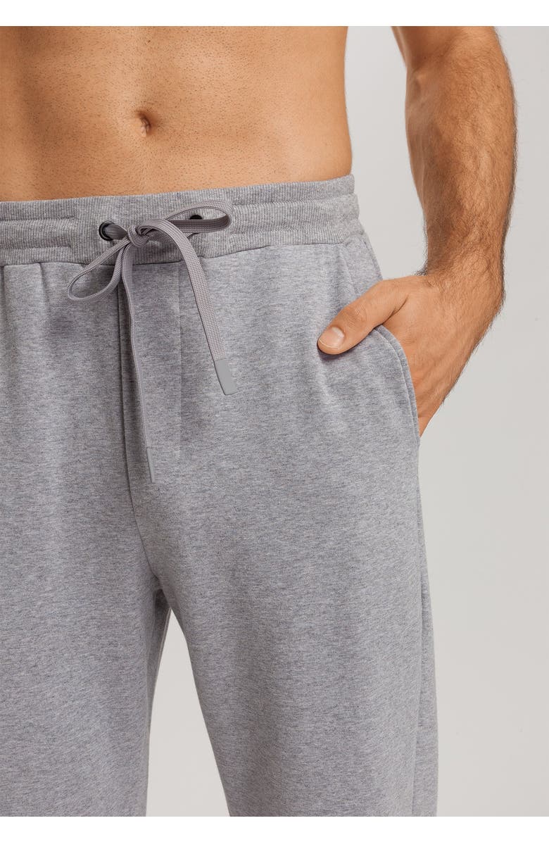 Hanro Natural Living Organic Cotton Drawstring Pants, Alternate, color, Grey Melange
