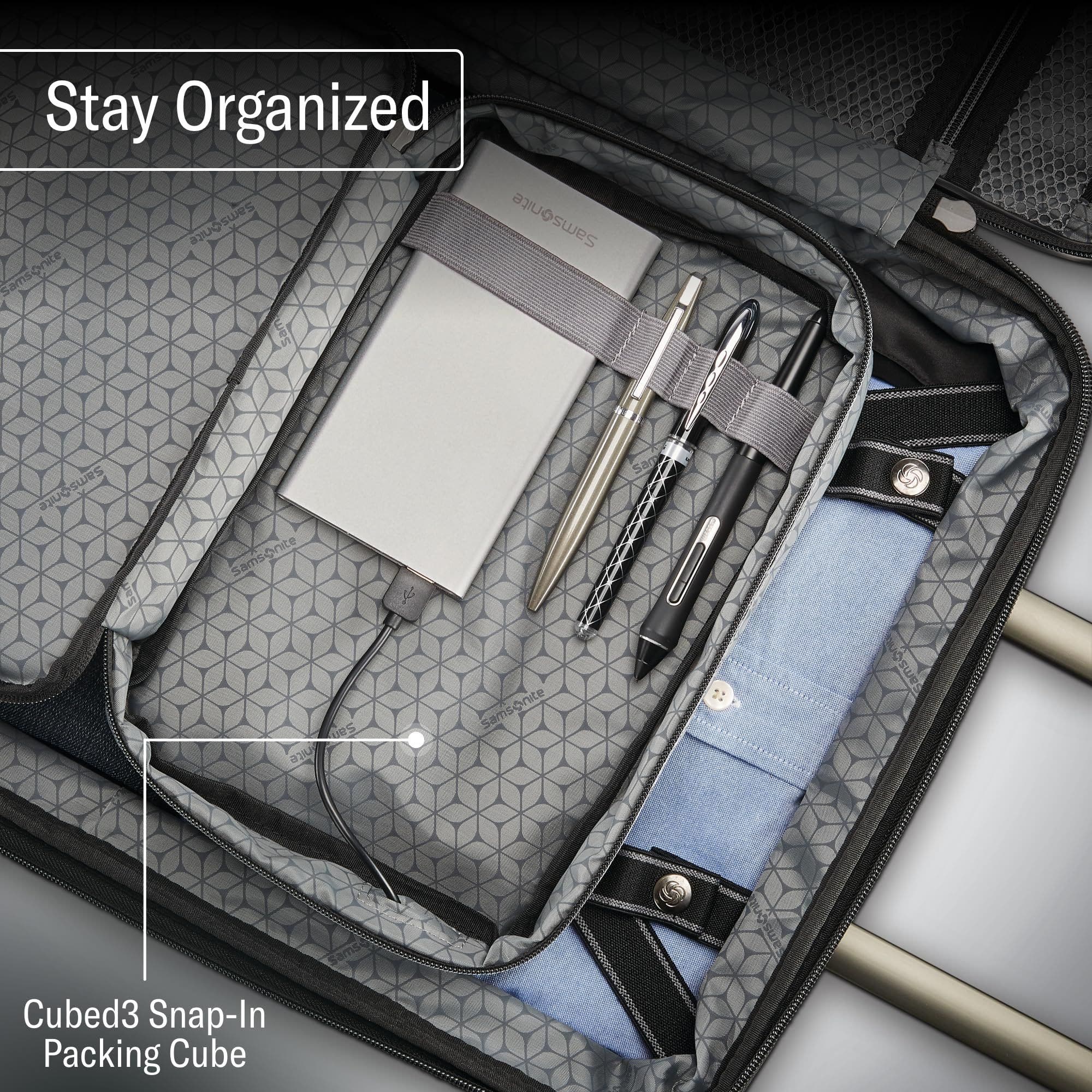 Samsonite Octiv Hardside Spinner 28-Inch Large Checked Luggage, Alternate, color, Stealth Black