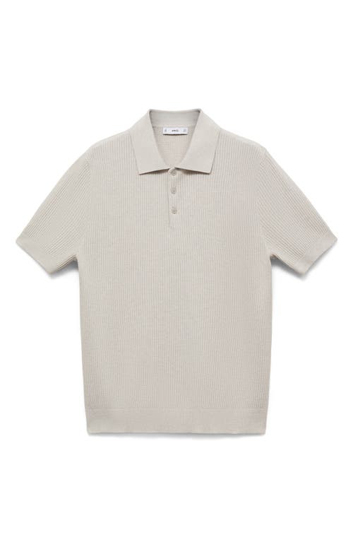 Mango Ribbed Polo Sweater In Gray