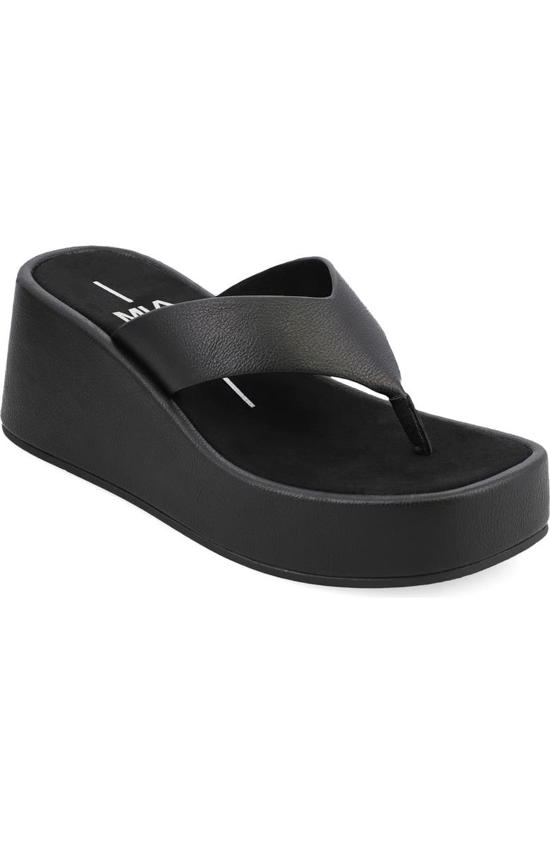 MIA Niccola Platform Wedge Flip Flop, Main, color, Black
