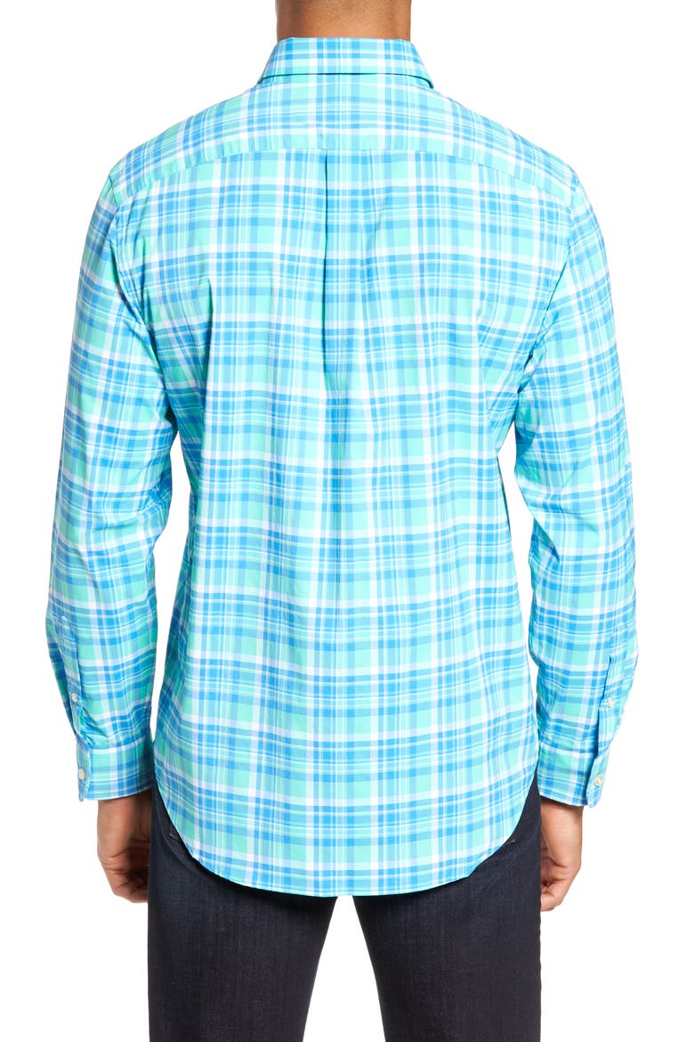 Sandspar Tucker Classic Fit Plaid Sport Shirt, Alternate, color, ANTIGUA GREEN