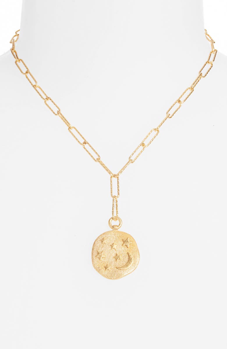 Madewell Shimmer Disc Pendant Necklace, Alternate, color, 