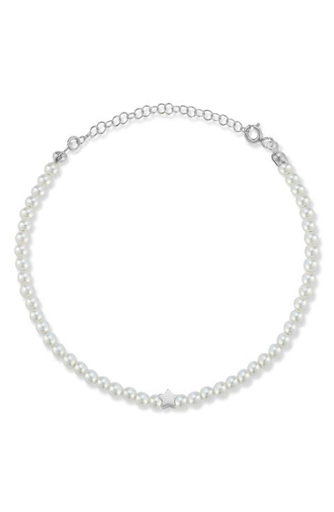Cultured Pearl Star Charm Bracelet