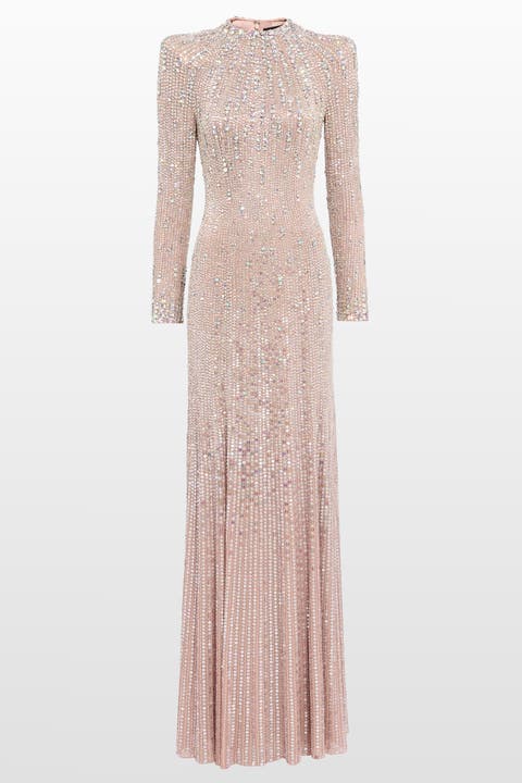 Rory Embellished Mock-neck Maxi Dress