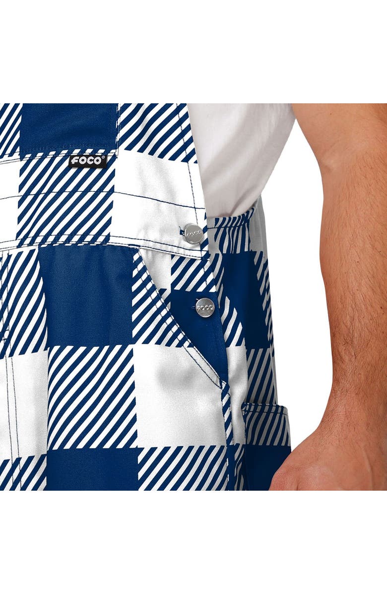FOCO Men's FOCO Royal Indianapolis Colts Big Logo Plaid Overalls, Alternate, color,