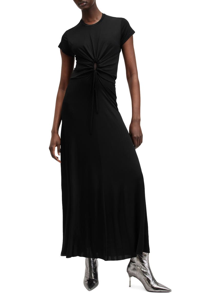 Xylia Cutout Maxi Dress, Main, color, BLACK