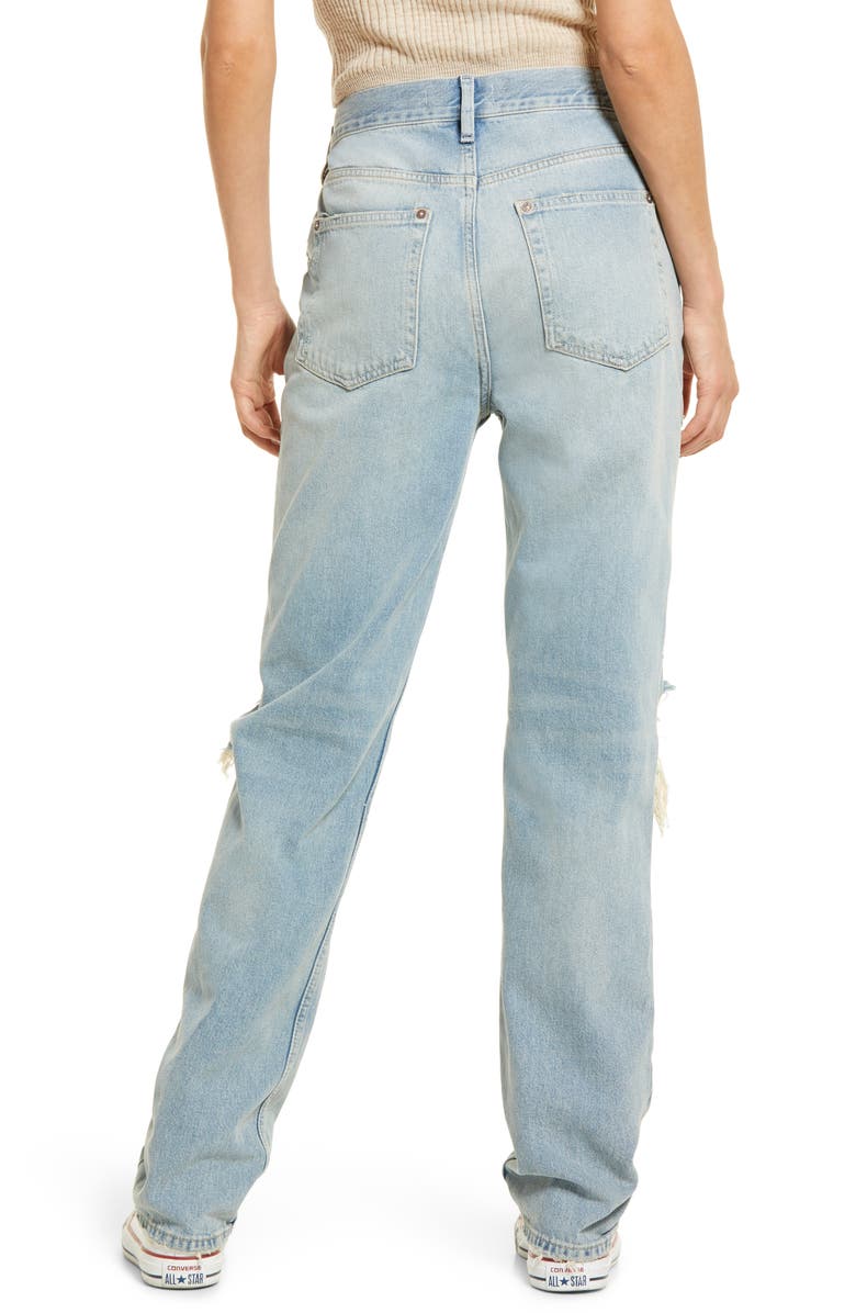 Free People The Lasso Ripped High Waist Jeans, Alternate, color, 