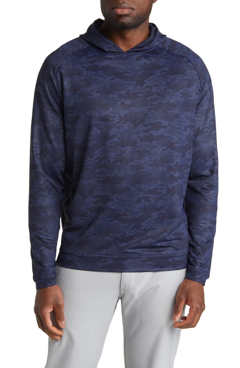 Peter Millar Pine Camo Performance Hoodie, Main, color,