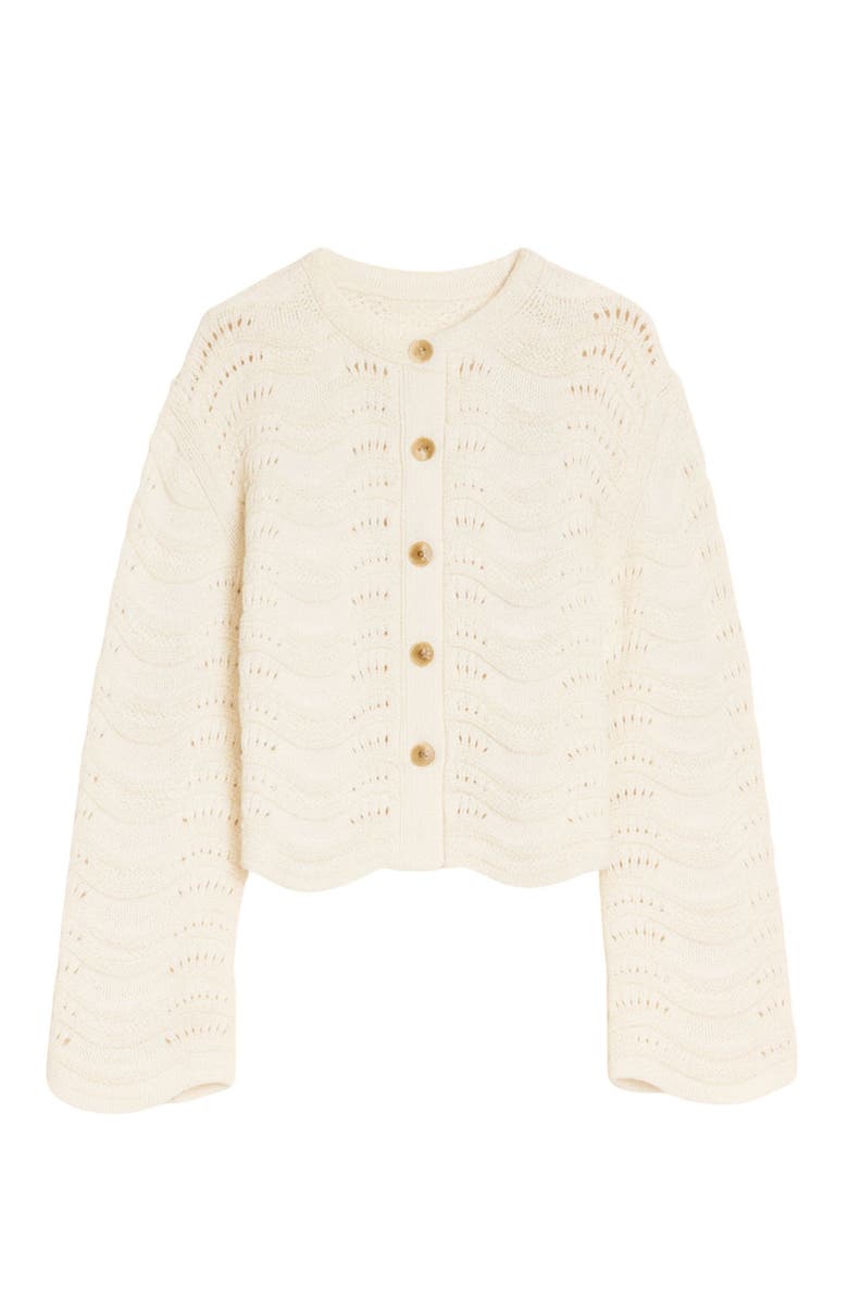 Rebecca Taylor Rem Knit Cardigan, Alternate, color, Ivory
