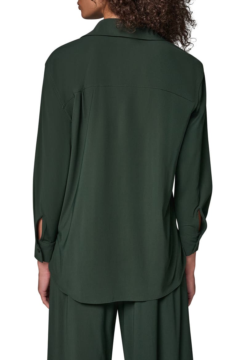 Stretch Long Sleeve Button Front Shirt, Alternate, color, BLK FOREST