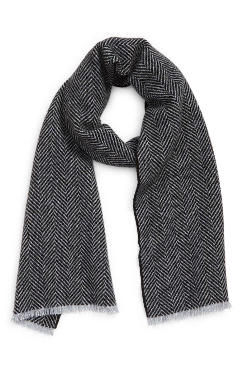 Andrew Stewart Herringbone Cashmere Scarf, Main, color,