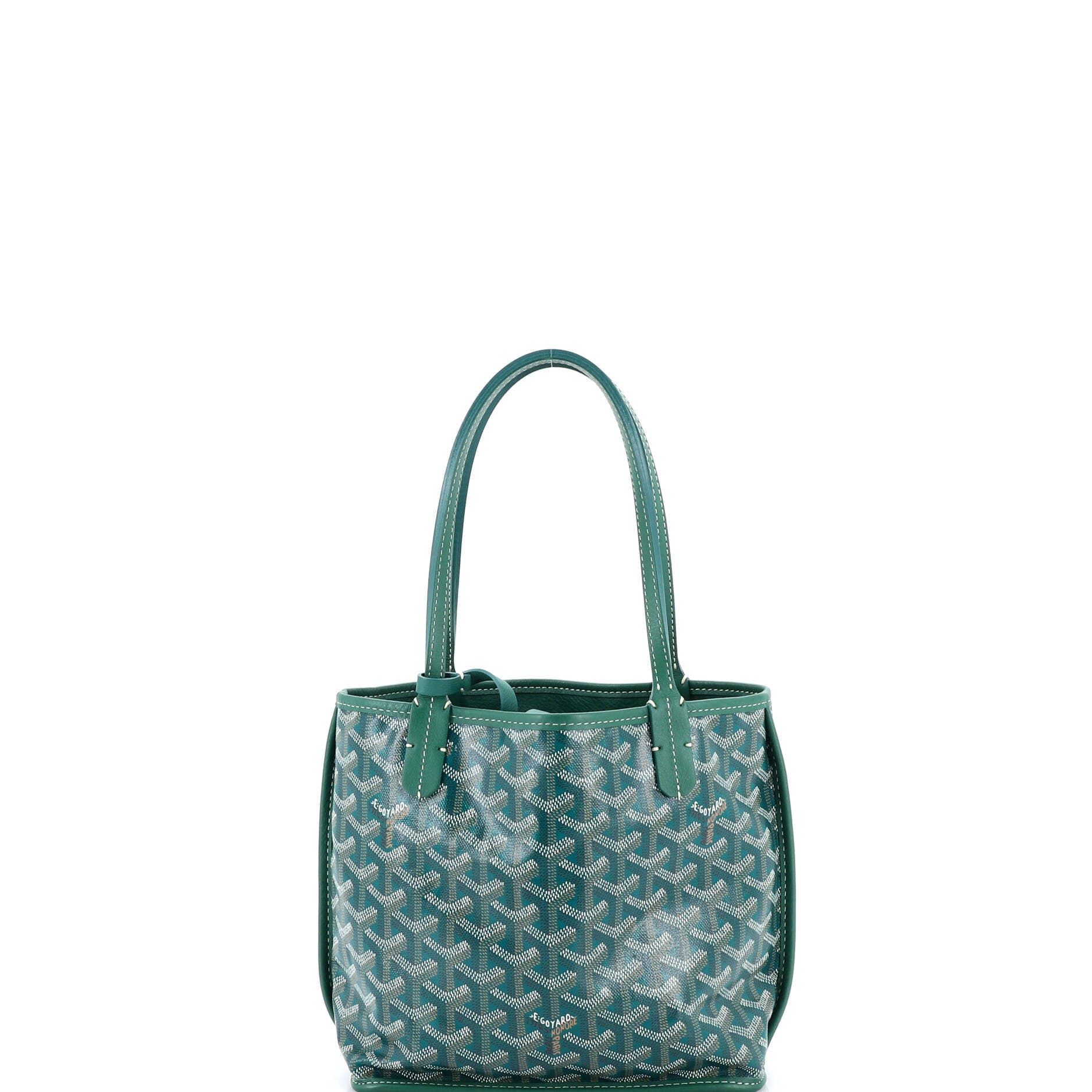 Pre-Owned Goyard Anjou Reversible Tote Coated Canvas Mini, Alternate, color, Green