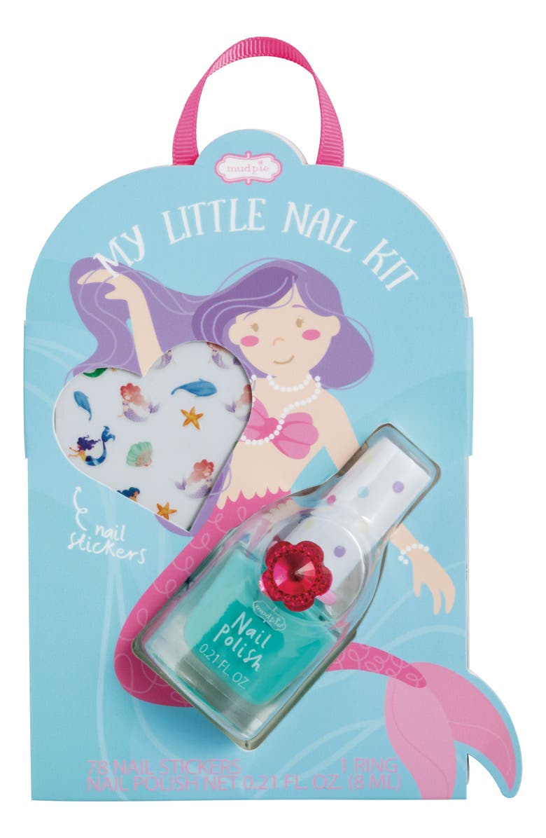 Mud Pie Kids' Mermaid Nail Kit, Main, color, Blue
