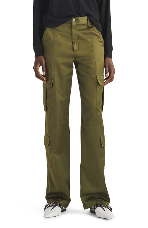 Cailyn High Waist Japanese Satin Cargo Pants