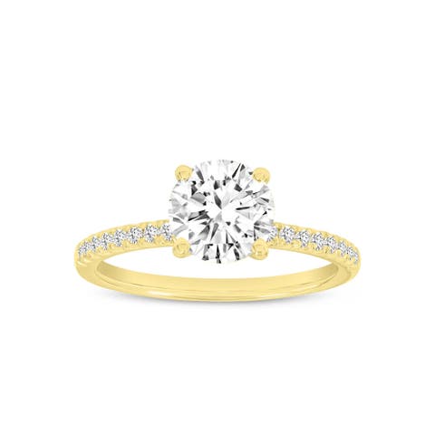 Ivy 14K Yellow Gold Round Cut Lab Grown Diamond  Engagement Ring - 3.1 Ct