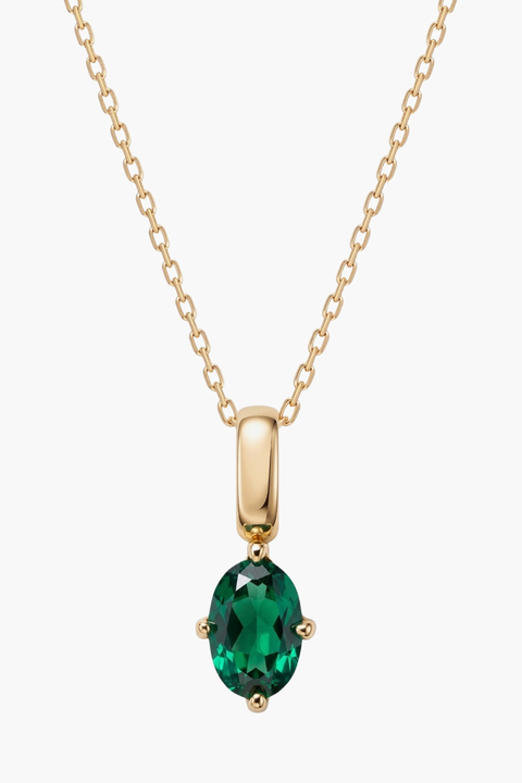 Oval Birthstone Necklace