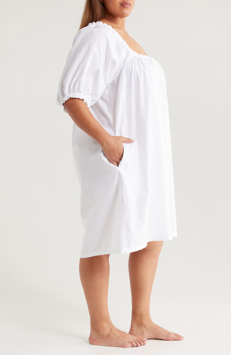 Nordstrom Tie Front Cotton Nightgown, Alternate, color, White