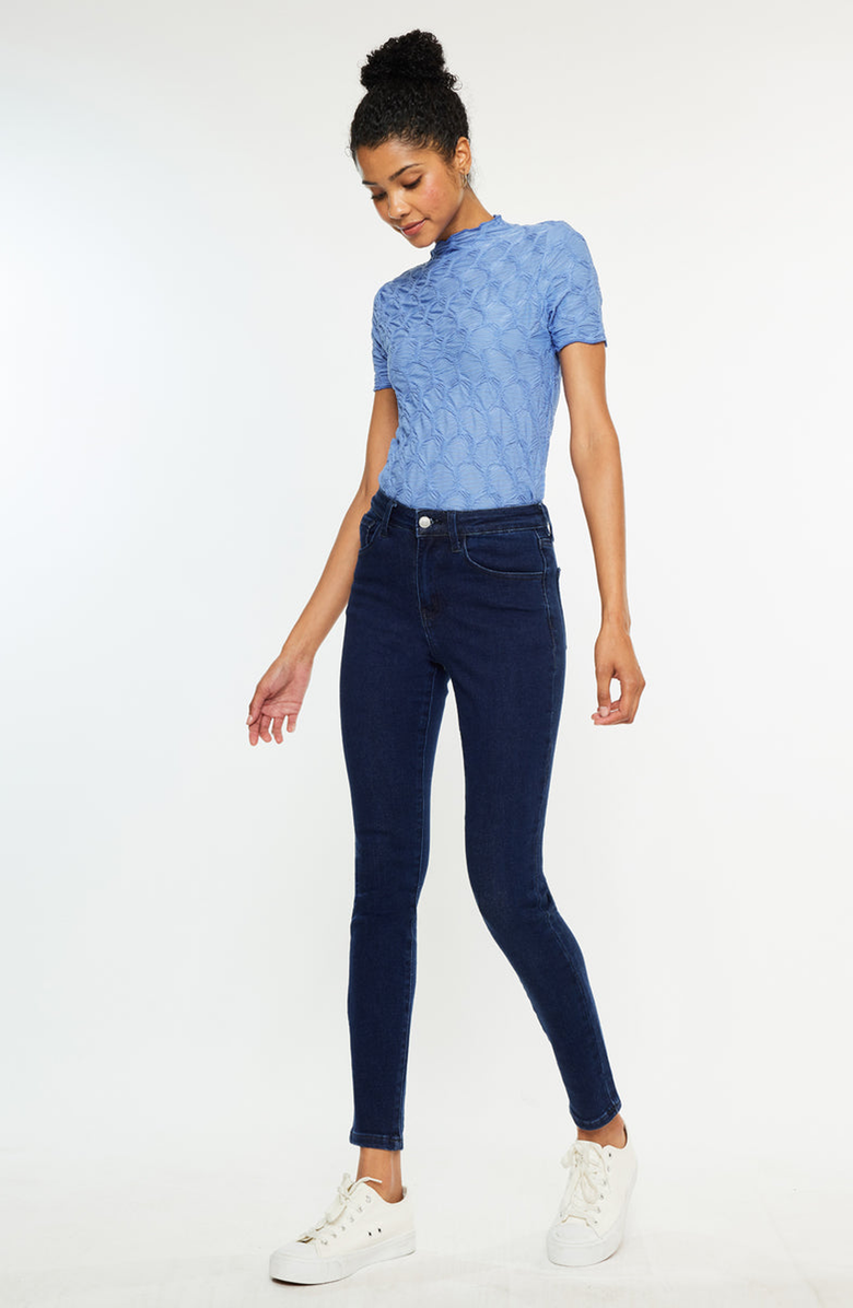 KanCan Bev High Rise Ankle Skinny Jeans, Alternate, color, Dark Wash