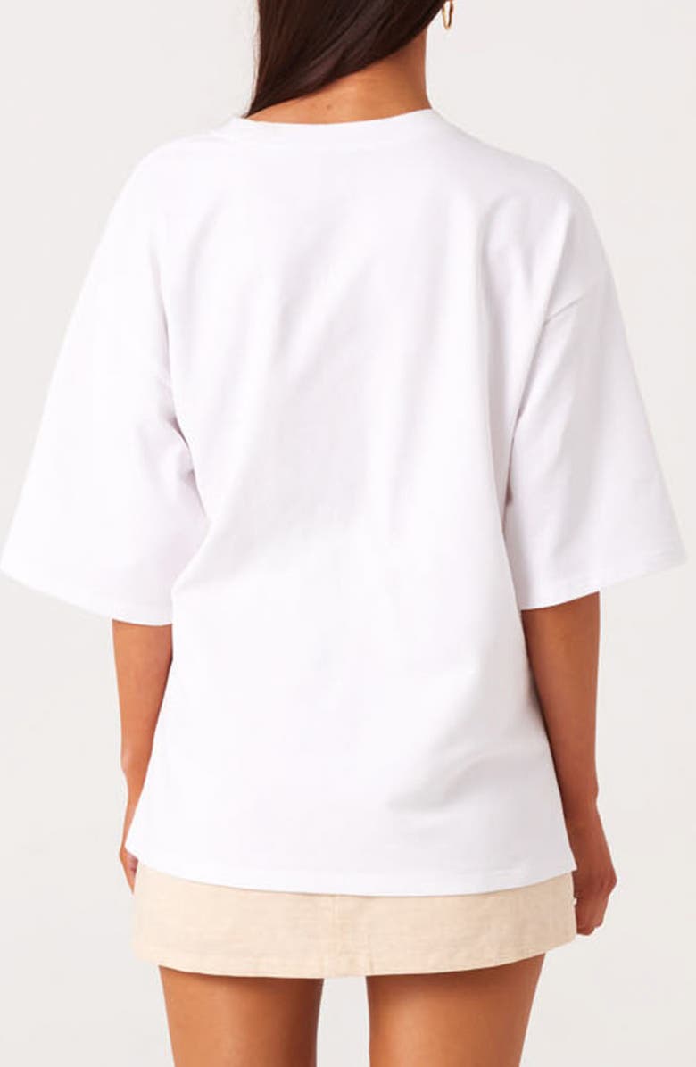 SNDYS Zaira Twisted Side Knot Stretch Cotton T-Shirt, Alternate, color, White