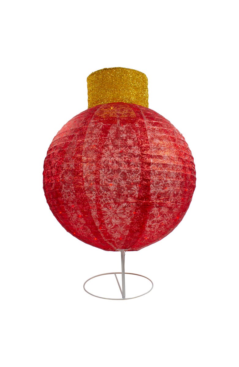 Northlight LED Lighted Twinkling Tinsel Onion Ornament Outdoor Commercial Christmas Decoration - 38" - Red, Alternate, color, 