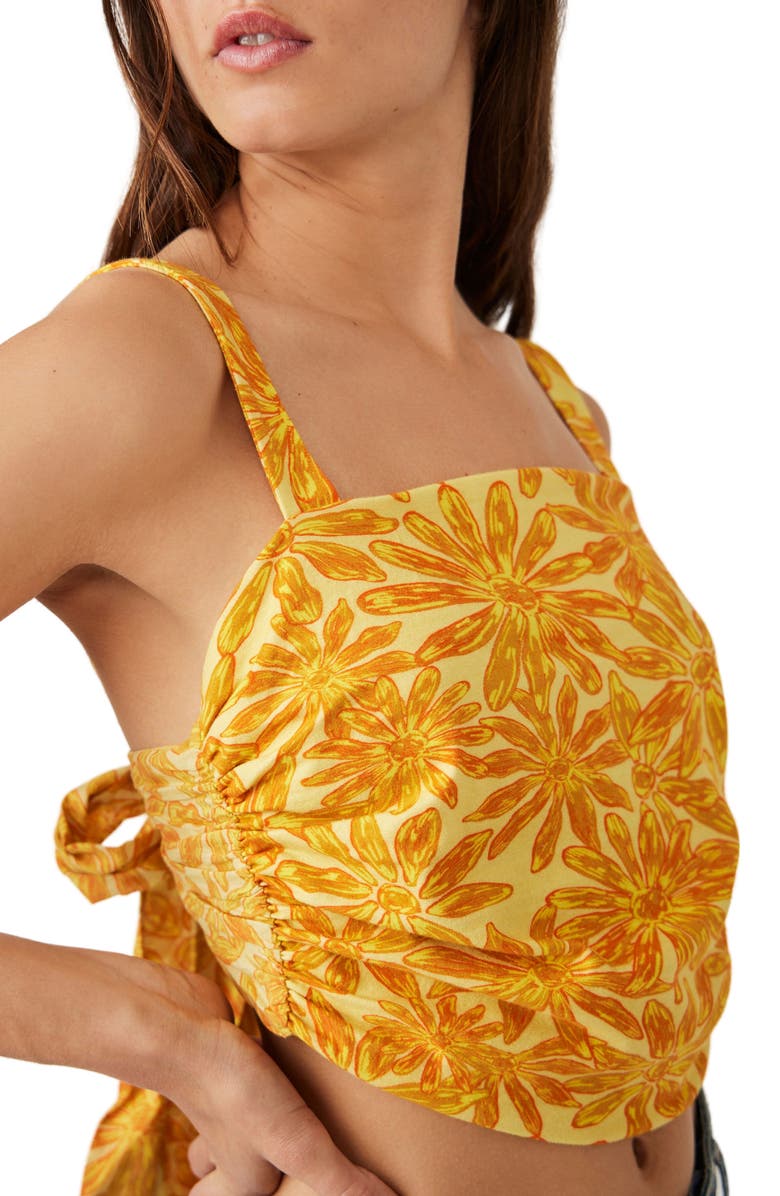 Free People All Tied Up Crop Tank, Alternate, color, Yellow Combo